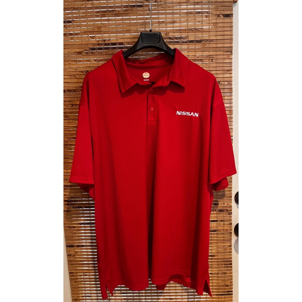 Nissan Uniform Polo Shirt‎ Mens 3XL Red Short Sleeve Performance Work SK90RD